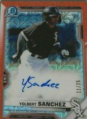 Yolbert Sanchez [Orange Refractor] #BMA-YS Baseball Cards 2021 Bowman Chrome Mega Box Mojo Autographs Prices