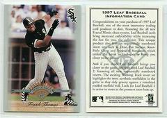 Frank Thomas [Information Card] Baseball Cards 1997 Leaf Prices