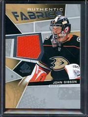 John Gibson Hockey Cards 2021 SP Game Used Authentic Fabrics Prices