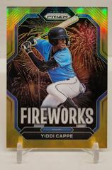 Yiddi Cappe [Gold] Baseball Cards 2023 Panini Prizm Fireworks Prices