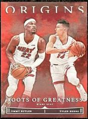 Tyler Herro, Jimmy Butler [Red] #12 Basketball Cards 2022 Panini Origins Roots Of Greatness Prices