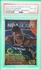 Zion Williamson [Shimmer] Basketball Cards 2019 Panini Hoops Premium Stock Rookie Special Prices