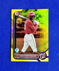 Cristhian Vaquero [Yellow] #BD-64 Baseball Cards 2022 Bowman Draft 1st Edition Prices