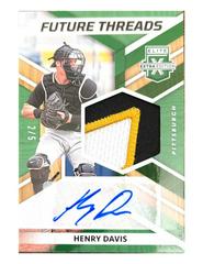 Henry Davis [Emerald] Baseball Cards 2022 Panini Elite Extra Edition Future Threads Signatures Prices