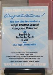 David Ortiz #CLA-DO Baseball Cards 2023 Topps Chrome Legends Autograph Refractors Prices