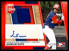 Juarlin Soto [Orange] Baseball Cards 2022 Panini Elite Extra Edition DPL Material Signatures Prices