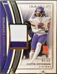 Justin Jefferson #53 Football Cards 2023 Panini Immaculate Patch Prices