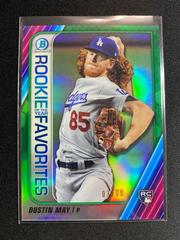 Dustin May [Green Refractor] Baseball Cards 2020 Bowman Chrome Rookie of the Year Favorites Prices
