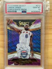 LeBron James [Purple, White Prizm] Basketball Cards 2014 Panini Select Prices