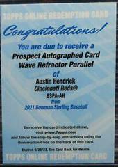 Austin Hendrick [Wave Refractor] #BSPA-AH Baseball Cards 2021 Bowman Sterling Prospect Autographs Prices
