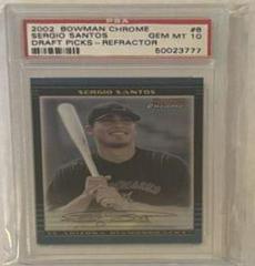 Sergio Santos [Refractor] Baseball Cards 2002 Bowman Chrome Draft Picks Prices