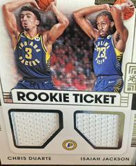 Isaiah Jackson, Chris Duarte Basketball Cards 2021 Panini Contenders Rookie Ticket Dual Swatches Prices