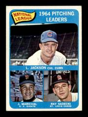 NL Pitching Leaders [Jackson, Marichal, Sadecki] #10 Baseball Cards 1965 Topps Prices