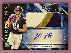 Hayden Hurst [Blue] Football Cards 2018 Panini Origins Rookie Autographs Prices