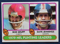 NFL Punting Leaders [B.Grupp, D.Jennings] #336 Football Cards 1980 Topps Prices