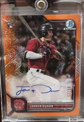 Jarren Duran [Orange Refractor] #BRM-JD Baseball Cards 2022 Bowman Chrome Mega Box Rookies Autographs Prices