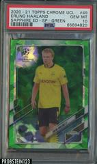Erling Haaland [SP Green] #49 Soccer Cards 2020 Topps Chrome UEFA Champions League Sapphire Prices