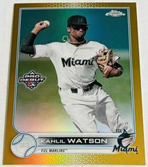 Kahlil Watson [Gold Refractor] #PDC-104 Baseball Cards 2022 Topps Pro Debut Chrome Prices