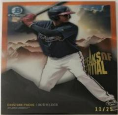Cristian Pache [Orange Refractor] #CP Baseball Cards 2018 Bowman Chrome Peaks of Potential Prices