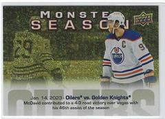 Connor McDavid [Gold] #MS-45 Hockey Cards 2023 Upper Deck Monster Season Prices