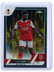 Bukayo Saka [Black & Gold Seismic] #25 Soccer Cards 2022 Topps Chrome UEFA Club Competitions Prices
