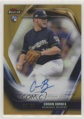 Corbin Burnes [Gold Refractor] Baseball Cards 2019 Topps Finest Firsts Autographs Prices