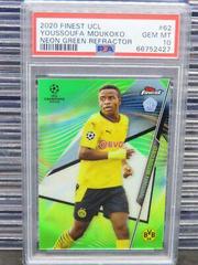 Youssoufa Moukoko [Neon Green Refractor] Soccer Cards 2020 Topps Finest UEFA Champions League Prices