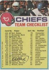 Kansas City Chiefs Football Cards 1973 Topps Team Checklists Prices