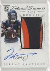 Jeremy Langford [Autograph Patch] #102 Football Cards 2015 Panini National Treasures Prices