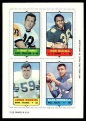 Clendon Thomas, Don McCall, Lonnie Warwick, Earl Morrall Football Cards 1969 Topps Four in One Prices