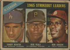 NL Strikeout Ldrs. [Koufax, Veale, Gibson] #225 Baseball Cards 1966 Venezuela Topps Prices