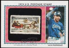 Julio Rodriguez #74PS-JR Baseball Cards 2023 Topps Heritage 1974 US Postage Stamp Relics Prices