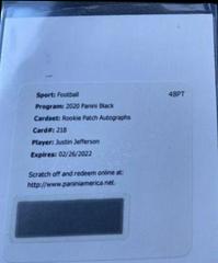 Justin Jefferson [Patch Autograph] Football Cards 2020 Panini Black Prices