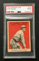 Slim Sallee #123 Baseball Cards 1915 Cracker Jack Prices