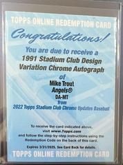 Mike Trout [Orange] #SCCBA-MT Baseball Cards 2022 Stadium Club Chrome Autographs Prices
