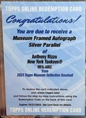 Anthony Rizzo [Silver] #MFA-ARIZ Baseball Cards 2023 Topps Museum Collection Framed Autographs Prices