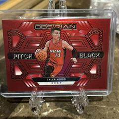 Tyler Herro [Red Flood] Basketball Cards 2021 Panini Obsidian Pitch Black Prices