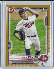 Cade Povich [Gold] Baseball Cards 2021 Bowman Draft Prices