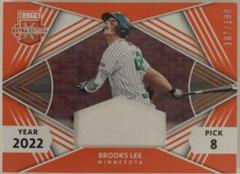Brooks Lee [Orange] Baseball Cards 2022 Panini Elite Extra Edition First Round Materials Prices