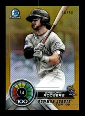 Brendan Rodgers [Gold Refractor] #BTP-14 Baseball Cards 2018 Bowman Scouts' Top 100 Prices
