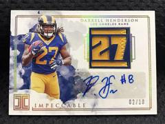 Darrell Henderson [Helmet, Patch Autograph] Football Cards 2019 Panini Impeccable Prices