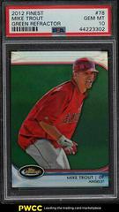 Mike Trout [Green Refractor] Baseball Cards 2012 Finest Prices