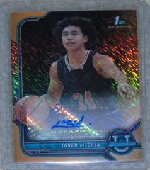 Jared McCain [Orange Shimmer Refractor] Basketball Cards 2021 Bowman University Chrome Autographs Prices