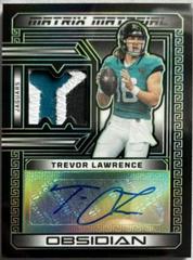 Trevor Lawrence [Electric Etch Green] #9 Football Cards 2023 Panini Obsidian Matrix Material Autograph Prices