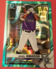 Adael Amador [Aqua Lava Refractor] #BDC-195 Baseball Cards 2021 Bowman Draft Chrome Prices