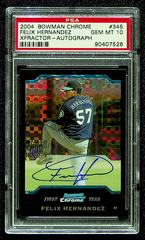 Felix Hernandez [Xfractor Autograph] #345 Baseball Cards 2004 Bowman Chrome Prices