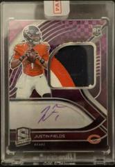 Justin Fields [Patch Autograph Neon Purple] #203 Football Cards 2021 Panini Spectra Prices