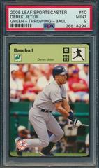 Derek Jeter [Green Throwing Ball] Baseball Cards 2005 Leaf Sportscaster Prices