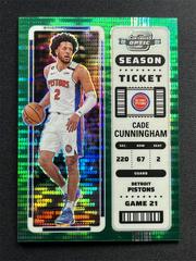 Cade Cunningham [Green Pulsar] #10 Basketball Cards 2022 Panini Contenders Optic Prices