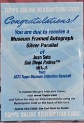 Juan Soto [Silver] #MFA-JS Baseball Cards 2023 Topps Museum Collection Framed Autographs Prices